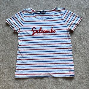 Crew Clothing Company Red & Blue Striped Cotton “Salcombe” Shirt Size US 12/UK14